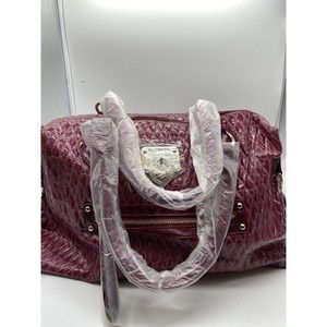 Rocawear Womens  Y2K Hobo Handbag Burgundy Quilted Front Zip Pocket Bag